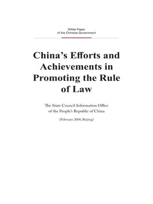 cover image of China's Efforts and Achievements in Promoting the Rule of Law (中国的法治建设)
